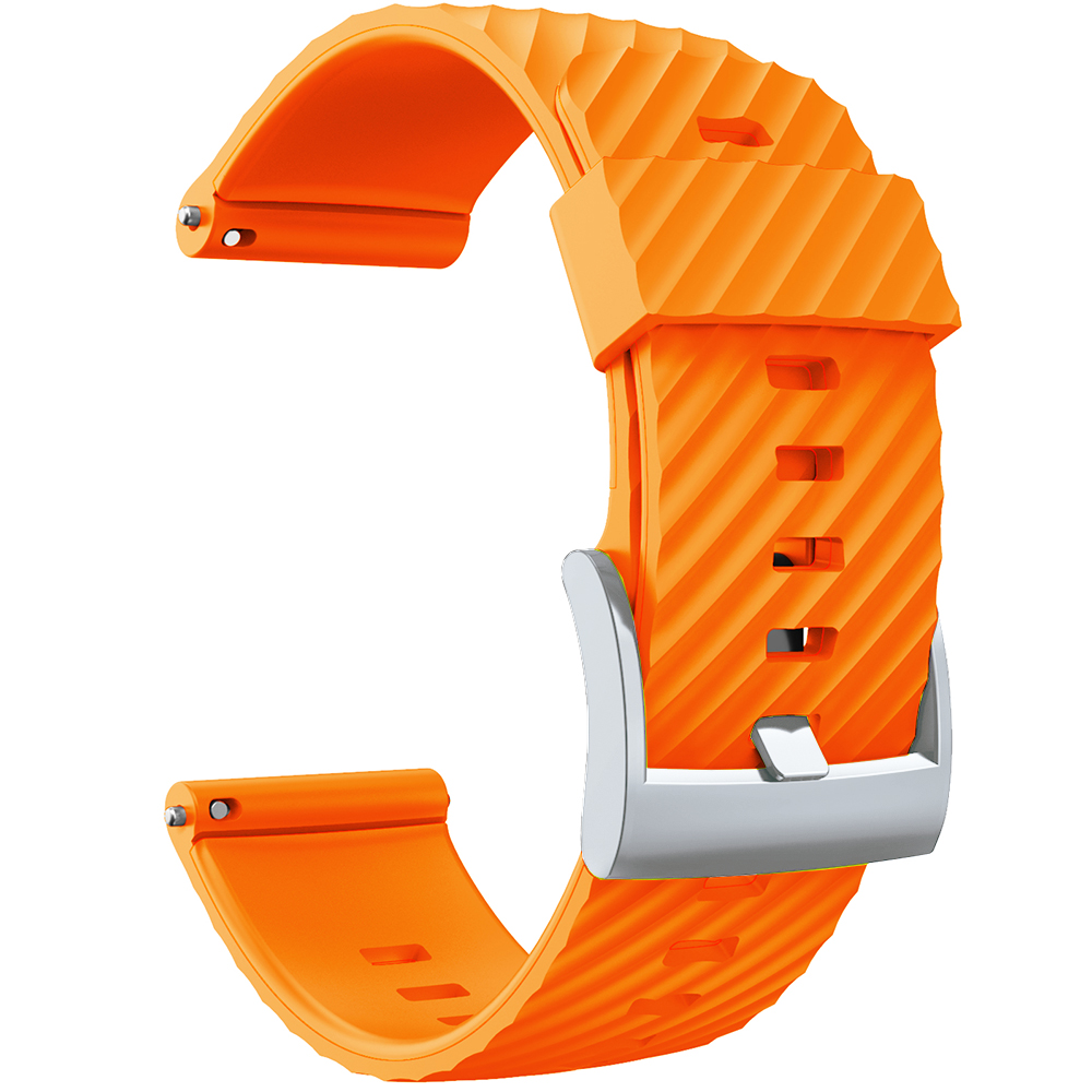 per Suunto 7/Suunto 9 cinturino di ricambio cinturino sportivo in silicone morbido per Suunto 9 Baro/9 spartano/9 GPS 24mm cinturino: Arancione