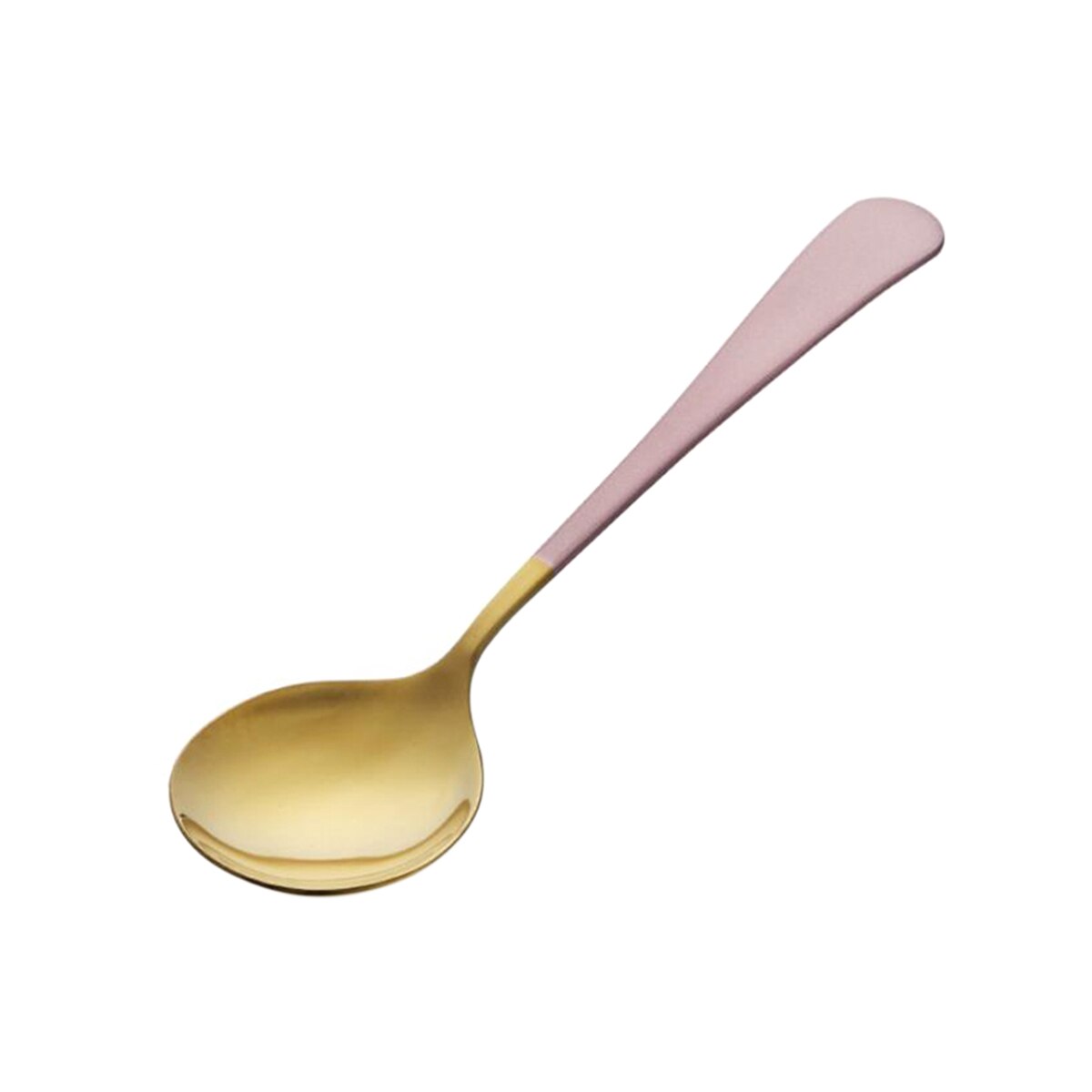 Large Soup Spoon, Stainless Steel Round Head Table Spoon Dinner Serving Accessories for Home Kitchen: Pink
