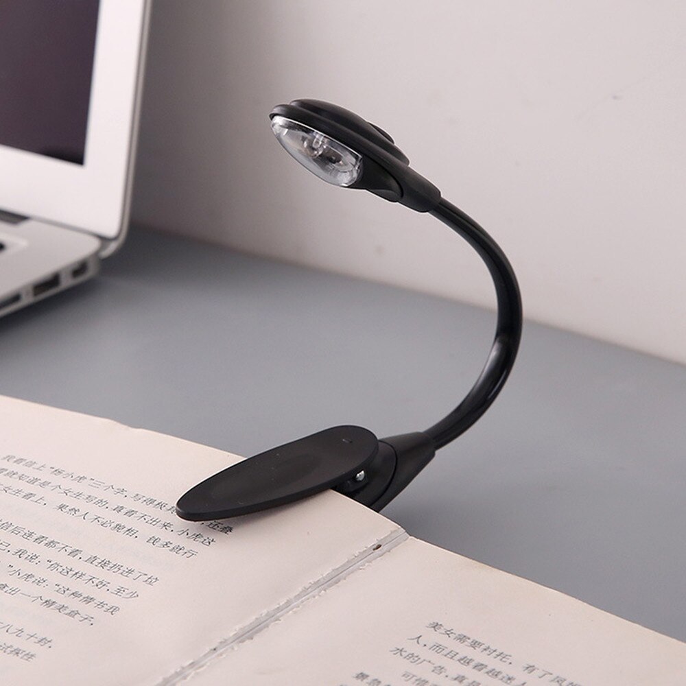 Fijne Handig Draagbare Reizen Boek Leeslamp Lamp Mini Led Clip Booklight Mini Leeslamp Led Nachtlampje: Black