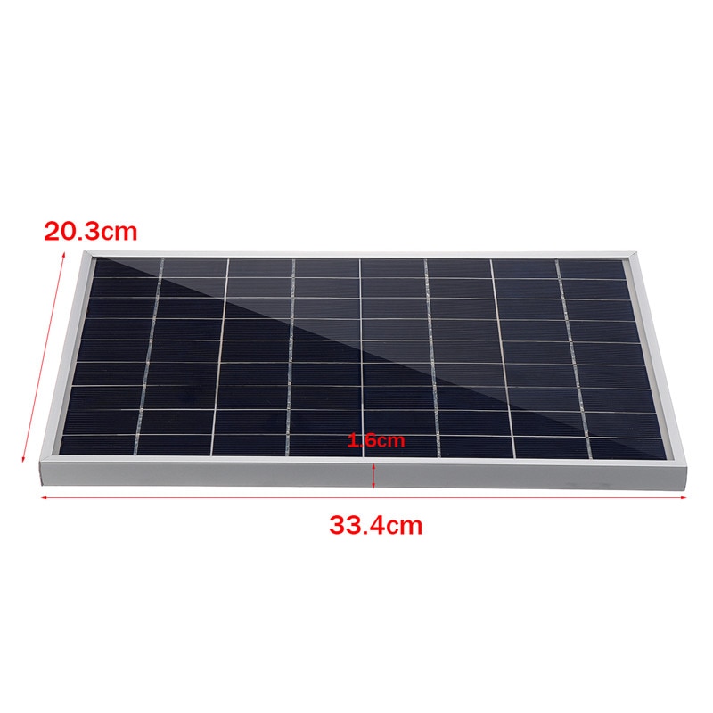 50w 12v solcellepanel usb monokrystallinsk celle  +40a solcelle lader kontroller til batteri mobiltelefon lader med batteriklips