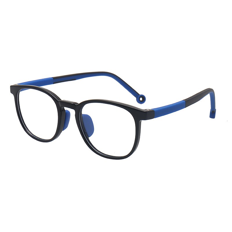 Kids Anti-blue Light Glasses Children Ultralight Round Eyeglasses Boys Girls Myopia Eyewear Blue Light Blocking Computer Glass: black blue