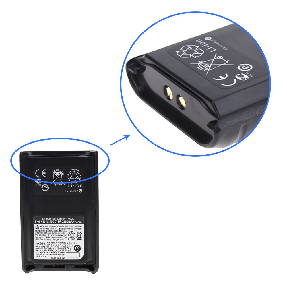 2200mAh Li-lon Bateria para Yaesu Vertex FNB-V104Li VX-230 VX-231 VX-231L Rádios
