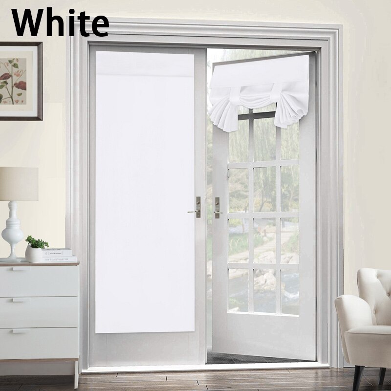 1 Panel Blackout Door Curtains Privacy French Door Curtain Shades Window Curtains Thermal Insulated 26 X 68 Inch Darkening Cur: Pure White