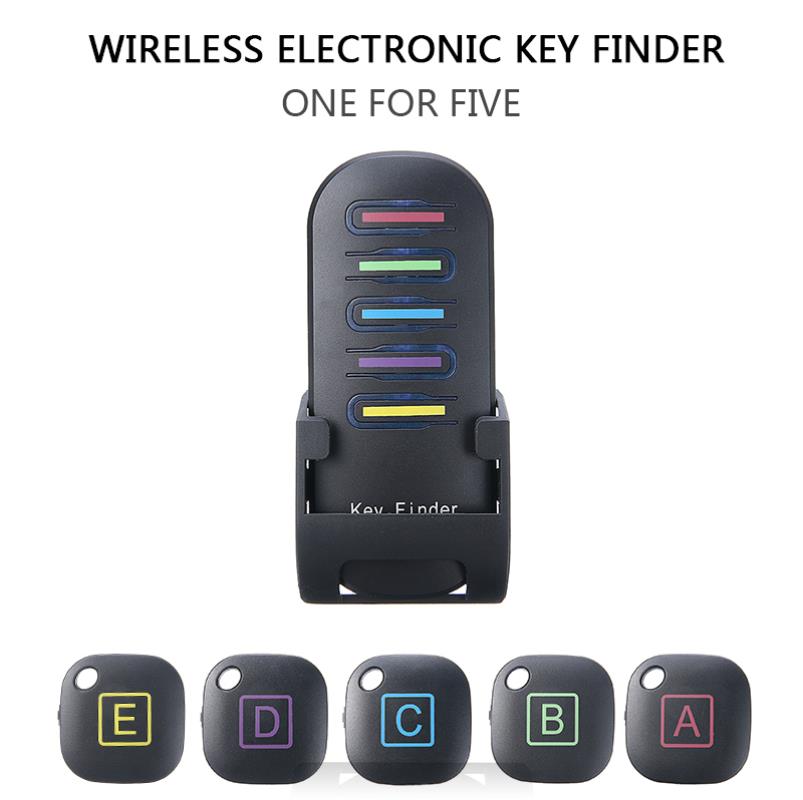 POHIKS 1pc Black Wireless Electronic Key Finder Household Portable Smart Keys Lost Receiver Alarm Keychain