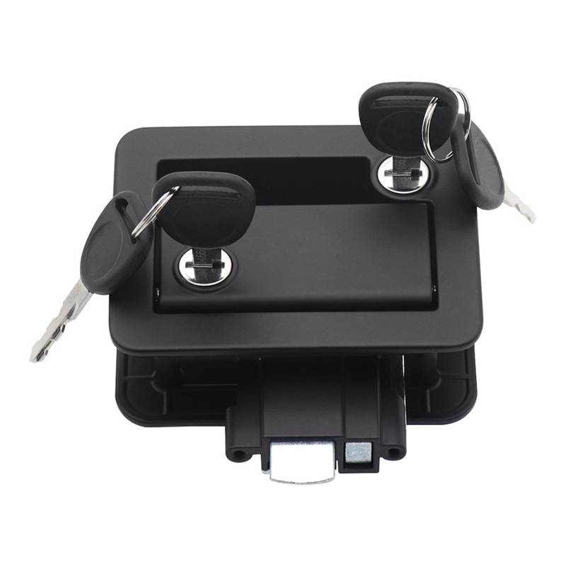 Serratura per porta d'ingresso per rimorchio camper Sostituzione serratura per porta camper Doppia porta aperta + catenaccio Maniglia per porta chiave computer nera