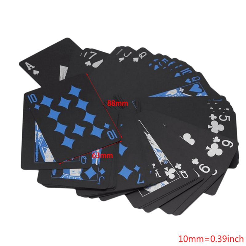 Waterproof Plastic Poker Playing CardsBlack PVC Poker Table Cards Classic Tricks Tool Deck