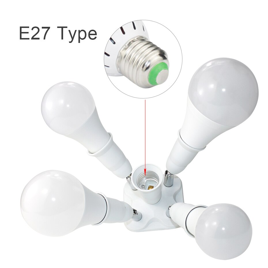 1/3/4/5 E27 Lamp Bases in 1 Adjustable E27 Socket Fitting For Bulb Light Ampoule Douille Holder Adapter Lighting Accessories