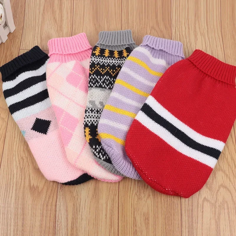 S-2XL col roulé chat pull tricoté pull chat pull de noël pour chats petits chiens hiver Sphinx chat vêtements Costumes pour animaux de compagnie