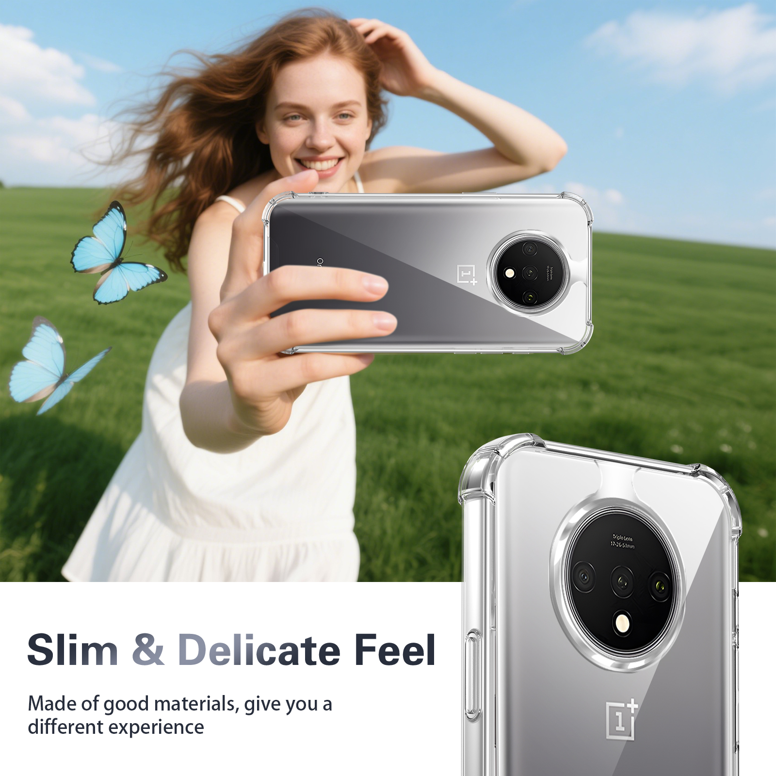 Capa rígida transparente à prova de choque para oneplus 7t, 7t hd1903 proteção de silicone contra impactos e airbag 7t hd1901 hd1905