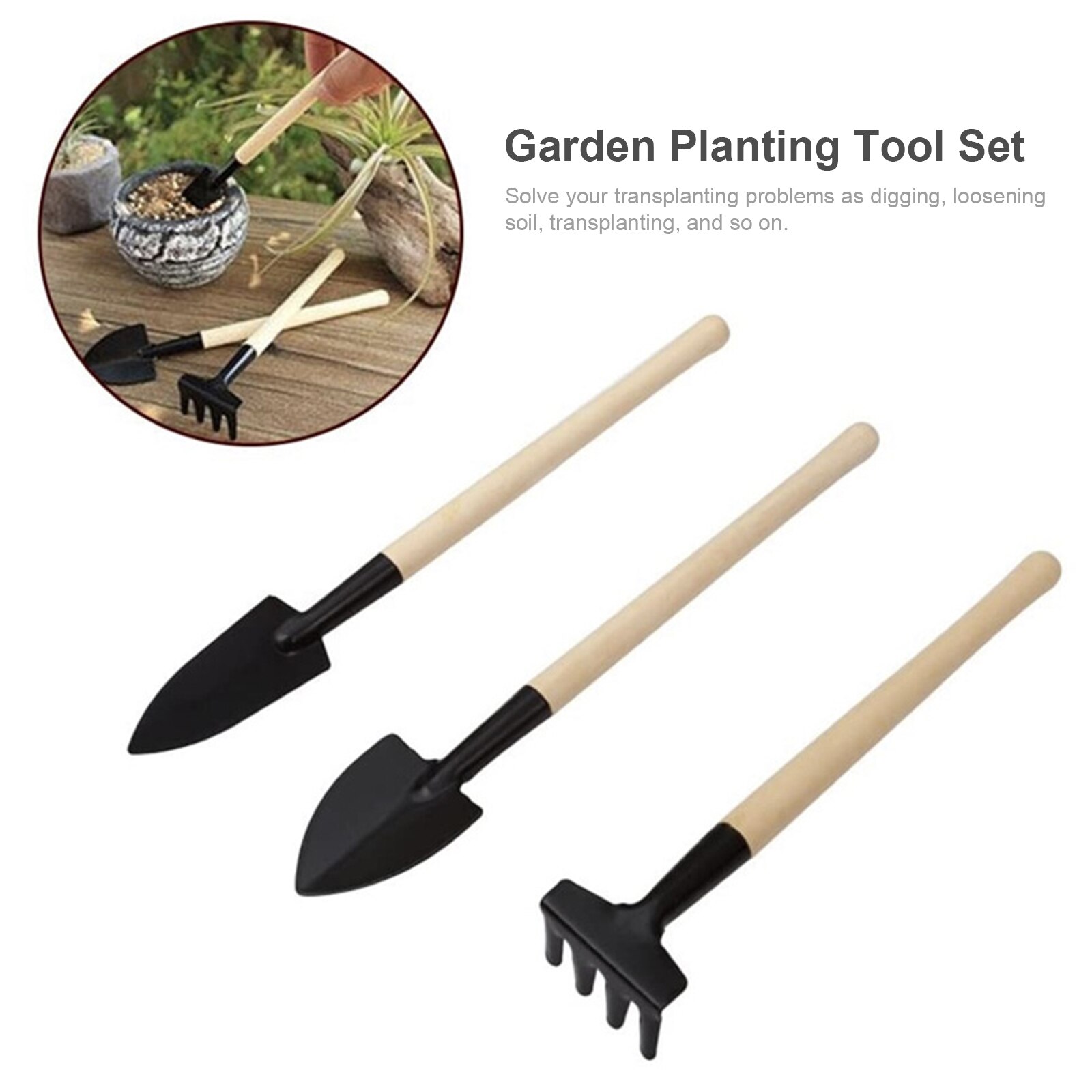 9PCS/set Mini Garden Planting Tool Set for Succulents Cactus Bonsai Plants Weeding Digging Planting Gardening Hand Tools