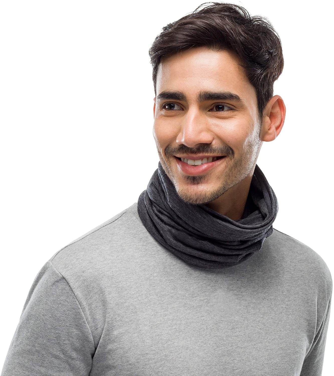 Adult 100% Merino Wool Neck Gaiter - Ski Face Mask Neck Warmer Ring Wrap for Men Lightweight 1 Layer Warm Cover &amp; Scarf 2-Pack