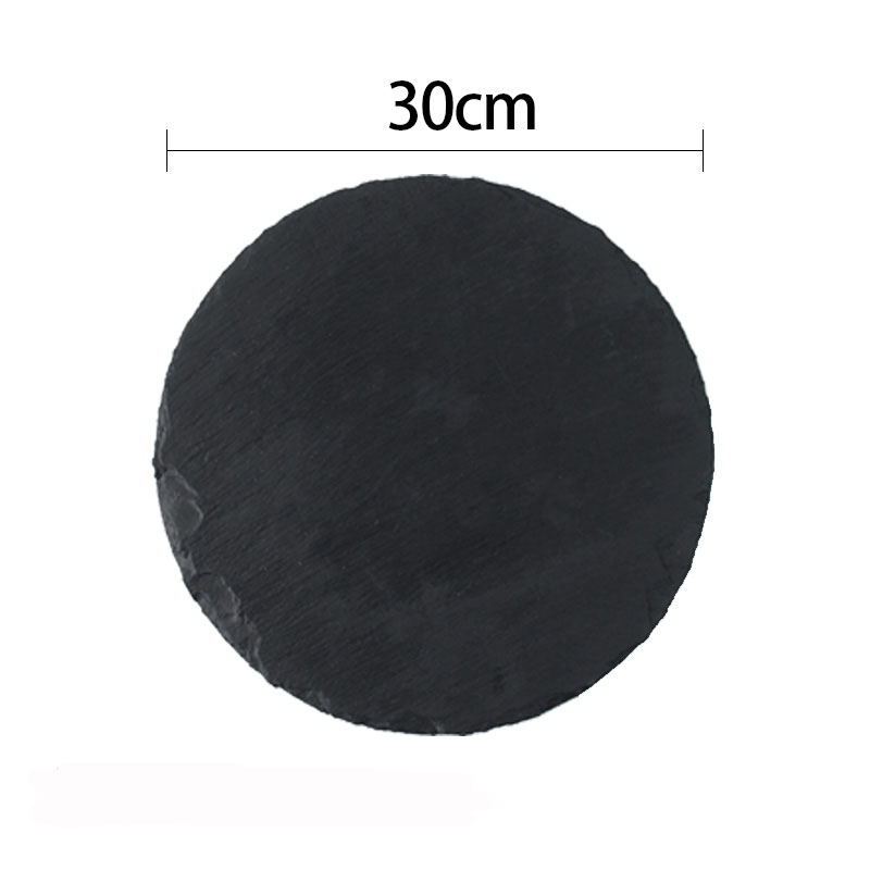Black Natural Stone Plate Cutting Board Steak Posing Ornaments Photography Decoration Sushi Food Photo Background Shooting Props: Lavender