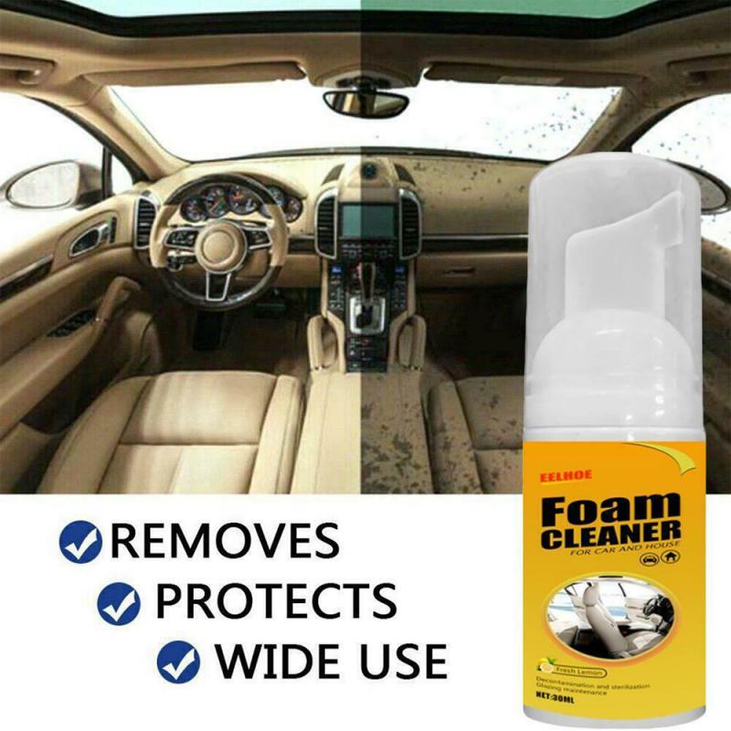 30 ml skumrenser bilsæde indvendig bilrenser auto læder ren vask vedligeholdelsesoverflader skummiddel agent tilbehør til værktøj