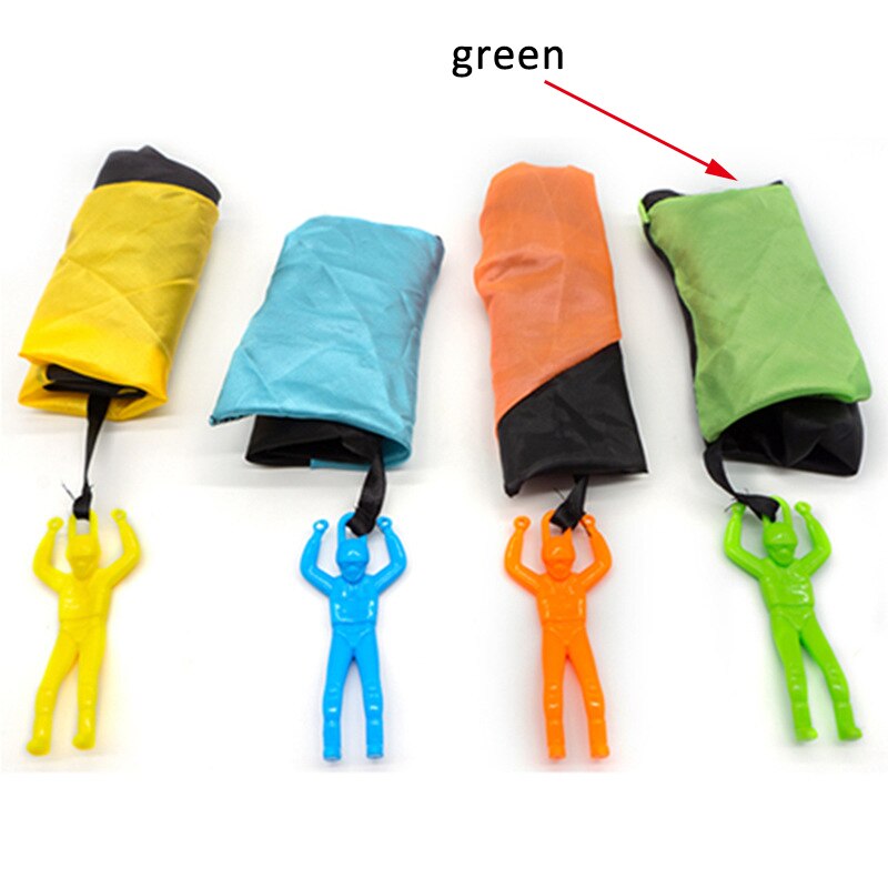 1Pcs Kids Hand Gooien Parachute Speelgoed Nylon Doek/Mesh Kleurrijke Outdoor Kinderen Gooien Parachute Speelgoed Vroege Onderwijs: green