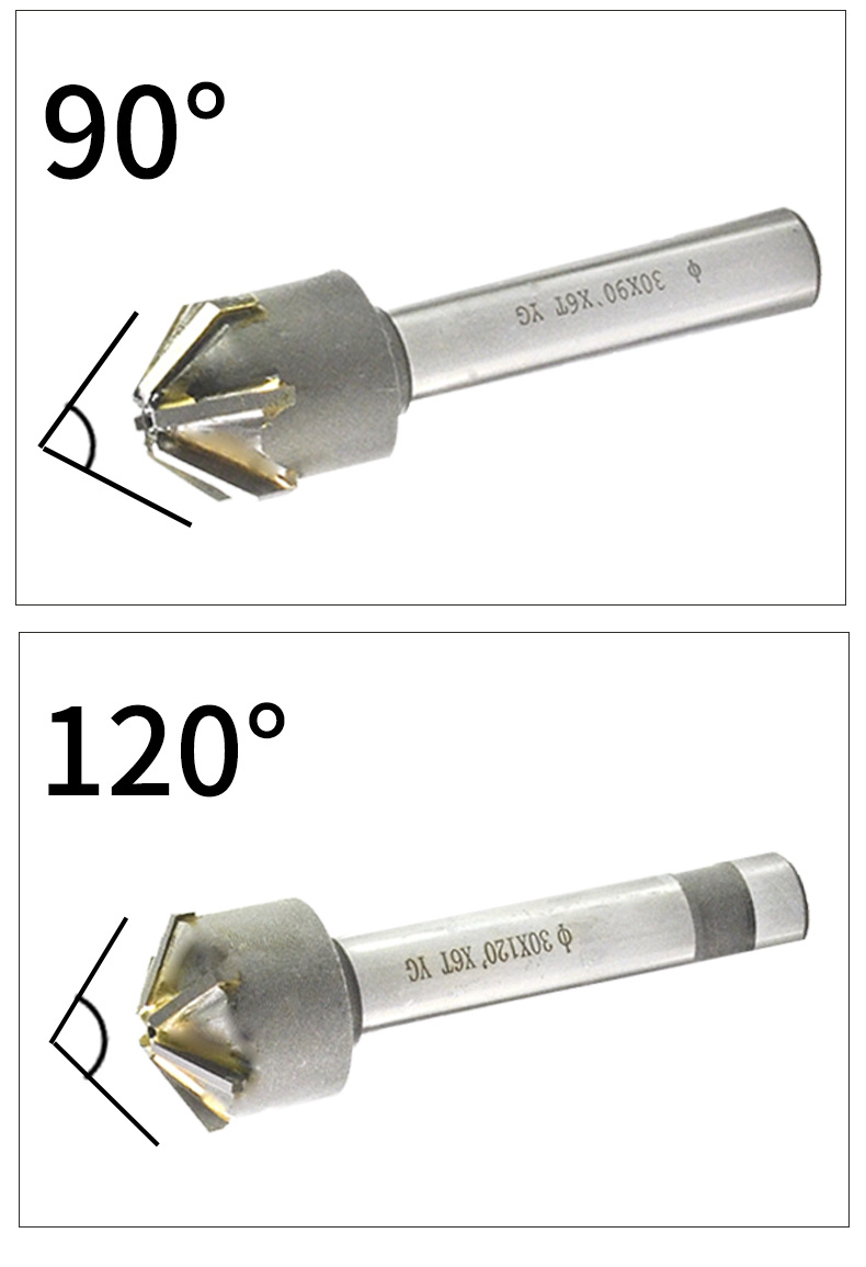 Countersink Drill with Brazing Carbide Blade Chamfering Milling Tool 60 90 120 Degree16mm 20mm 25mm 30mm 40mm 50mm Chamfering