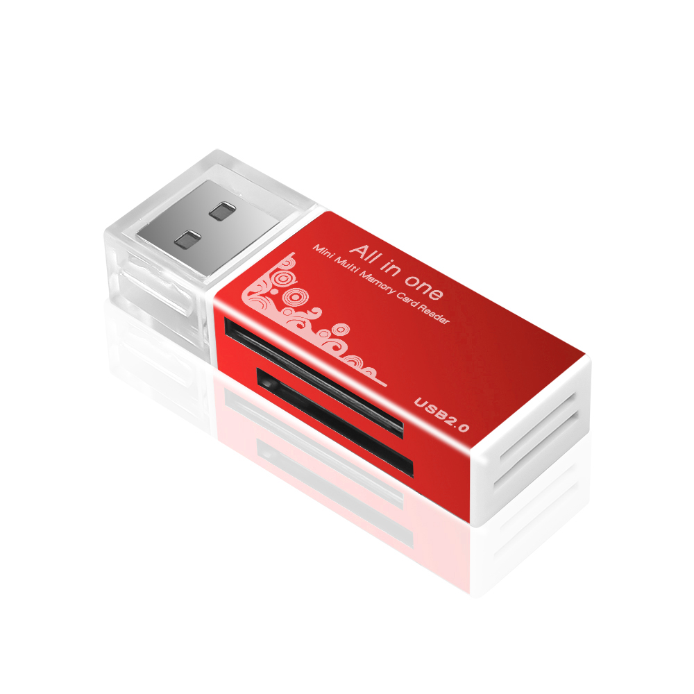 Lector de tarjetas todo en 1 Lector de tarjetas SD TF Ranura para tarjeta de memoria flash Adaptador de memoria USB 2.0 Plug and Play para computadora portátil PC de escritorio