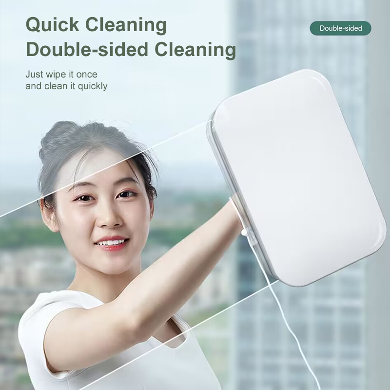 Brosse de nettoyage de vitres magnétique Double face, essuie-glace à décharge d'eau automatique, brosse de nettoyage de vitres, outils ménagers,
