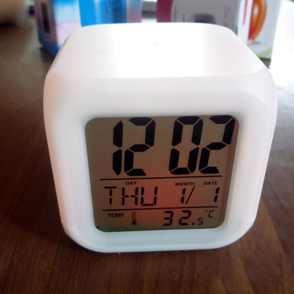 Alarm Clock Cool LED Clock Popular Pattern Night Light Color Clock Leisure durable practical Convenience Home