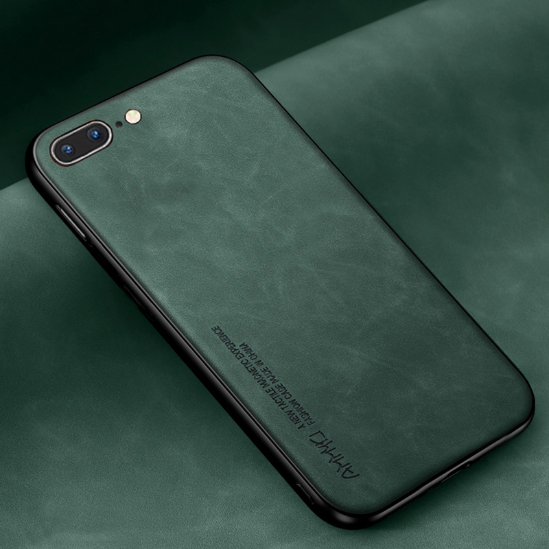 Funda de cuero suave Simple para Apple Iphone 6 6S 7 8 Plus funda de silicona suave TPU para Apple Iphone 6 6S 7 8 Plus: Neopreno / Verde militar