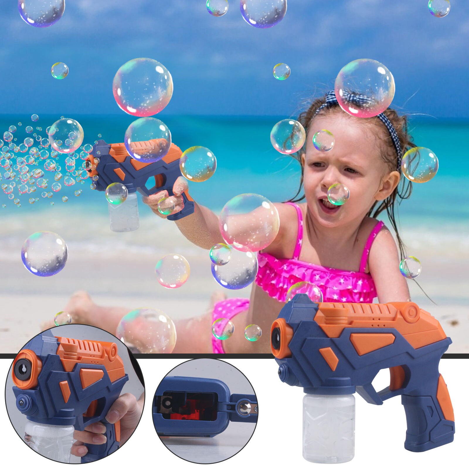 QIXI Bubble Gun, Bubble Maker Gun, Easter Gifts For Boys And