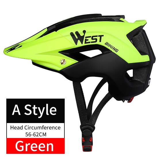 WEST BIKING Bicycle Helmet Trail XC MTB All-terrain Bike Helmet OFF-ROAD Casco Ciclismo Bicicleta Mountain Bike Cycling Helmet: A Style Green