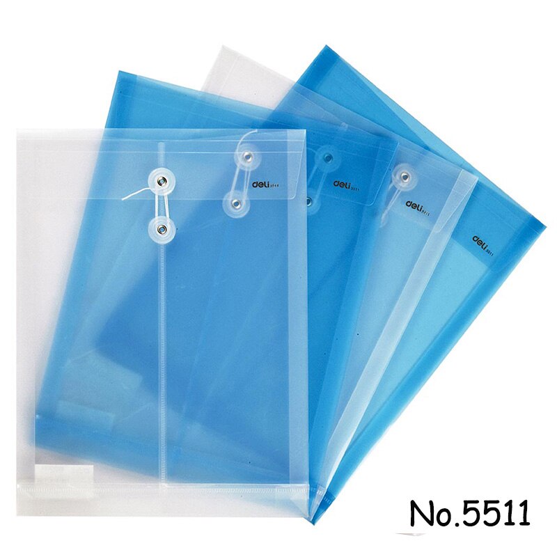 File folder A4 Transparent document bag Rope buckle hasp button classified storage stationery bag Office School 10pcs/lot