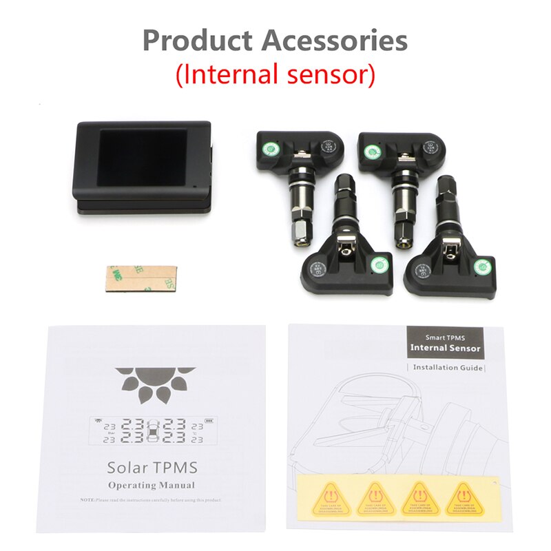 Jansite TPMS Wireless Car Tire Pressure Monitoring Intelligent System Solar Power Big LED Display with Built-in/External Sensor