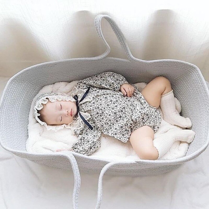 Cesta de dormir tejida para bebé, nido portátil para recién nacido, cama para dormir al aire libre, cuna infantil