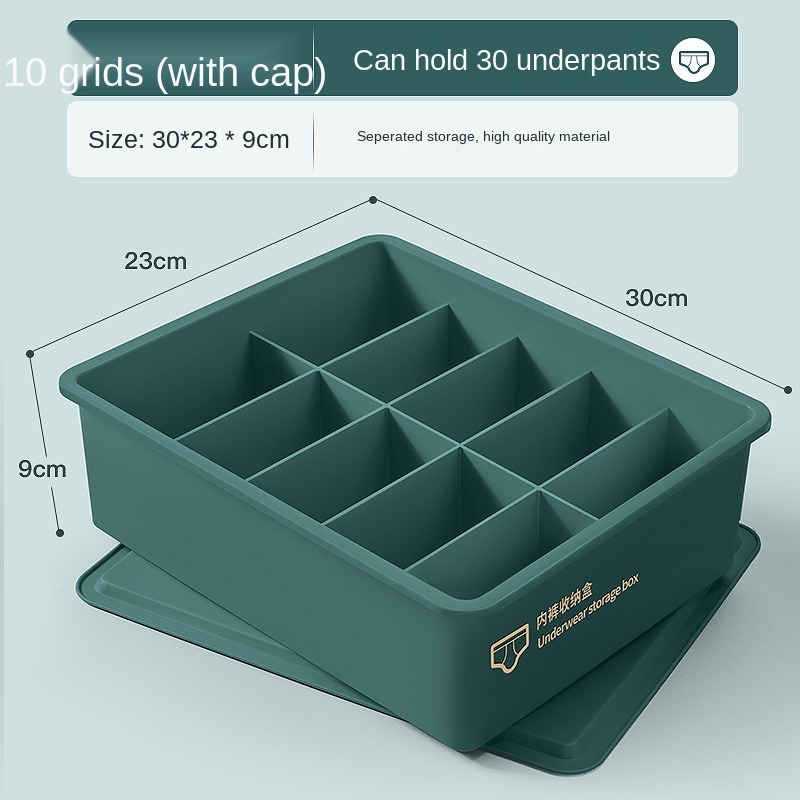 Underwear Storage Box Household Drawer Wardrobe Compartment Artifact Socks Panties Three-in-one Storage Box Shorts storage box: Blue 10 grid