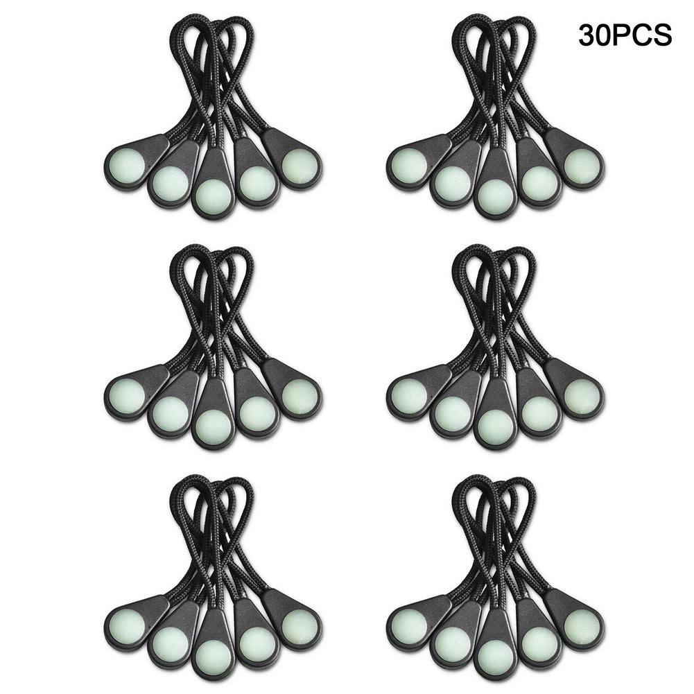 Newest Ultra-Bright Glow In The Dark Night Zipper Pull Ideal Kit Markers For Coats, Jackets, Rucksacks And Tent Zippers: 30pcs