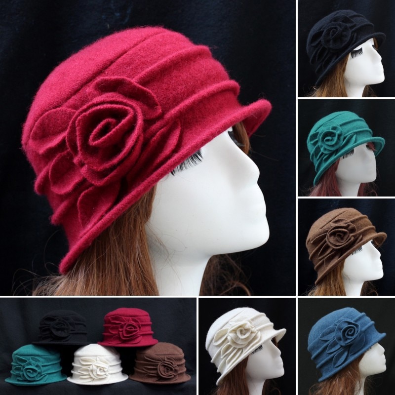 Hatt dam för höst och vinter ull topp hatt fedoras avancerad bassäng hatt ren ylle mössa chapeu feminino