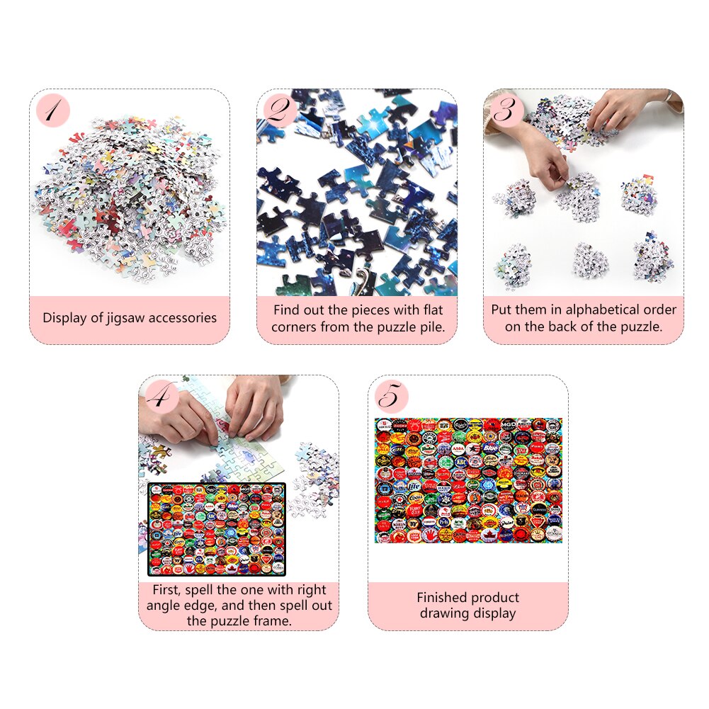 Jigsaw Puzzles 1000 pieces Wine Bottle Cap Assembling picture toys for adults childrens kids games educational Toys