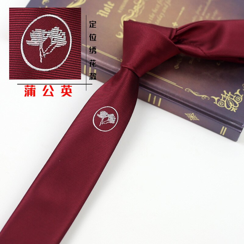 Mænd slips personlighed broderi blomster sort rød forretning afslappet koreansk britisk smal 5cm slips vild trend slips tilbehør: Zy-cx-g