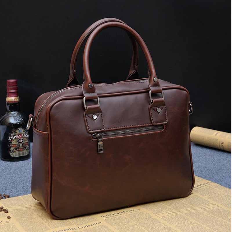 Men's business PU leather handbag briefcase mean handbag sacoche homme messenger bags laptop tote bag