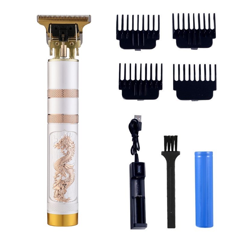 Maquinilla de afeitar de peluquero para hombres, afeitadora recargable estilo Retro T9 con cabezal de aceite, cortadora de pelo inalámbrica para niños, afeitadora de estilismo para mascotas: Dragon2
