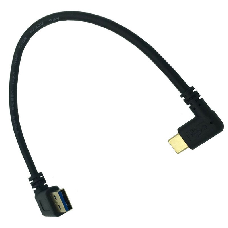 AM05-Type-C Side Bending Laptop Data Cable,3.1 Type C Male to USB 3.0 a Male Charge Data Cable