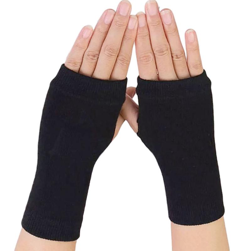 Winter Cotton Gloves Half Finger Sports Fingerless Gloves Knit Short Men's Women's Autumn And Winter Thin Arm Sleeves