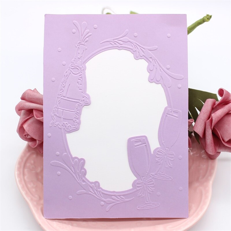 KSCRAFT Red wine glass Cutting Die and Embossed Folder Set DIY Scrapbook Paper Die / Card Decoration