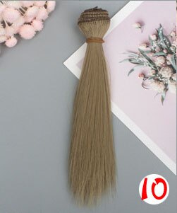1pcs 15*100cm Doll Accessories Straight Synthetic Fiber Wig Hair For Doll Wigs High-temperature Wire: 10