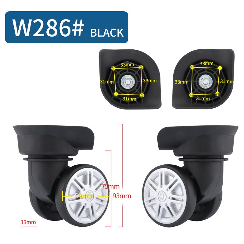 1 Pair of Universal Luggage Wheel Replacement Silent Balanced Wear-Resistant Universal Caster Luggage Accessories: Hot Pink