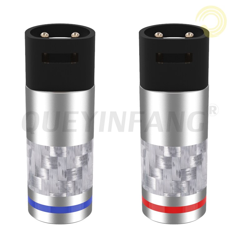 QUEYINFANG Wire Connector Earphone 2Pin Socket Audio Jack For IE8 IE8I IE80 DIY HiFi Headset Carbon Fiber Metal Adapter: Silver / 5 Pairs