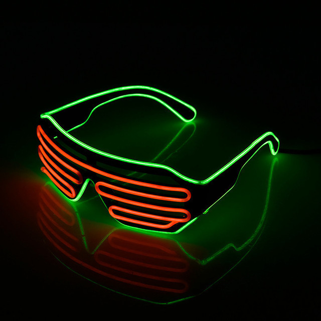 LED Leuchtende Nachtsicht Gläser Halloween glühend Neon- Weihnachten Party Blinklicht Sonnenbrille Glas Festival Brillen: 004
