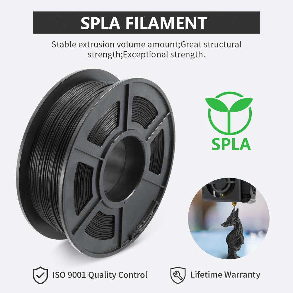 3 rotoli di SPLA 1.75 millimetri Filament 3kg/6.6lbs in bianco e nero grigio Vuoto Misura La Maggior Parte FDM 3D stampante con la nave veloce e di Alta Qualità.