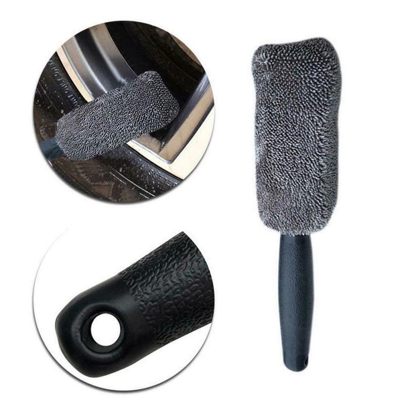 Bil mikrofiber hjulvask børste køretøj rengøringsbørste hjul fælge dækvask børste bilvask bil detaljer polering til en bil
