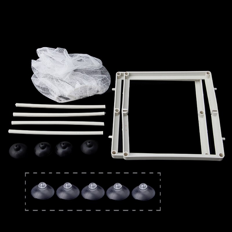 Tanque de peces de acuario Guppy, criador de cría de peces, trampa de gasa para bebés, caja aislador de S/L