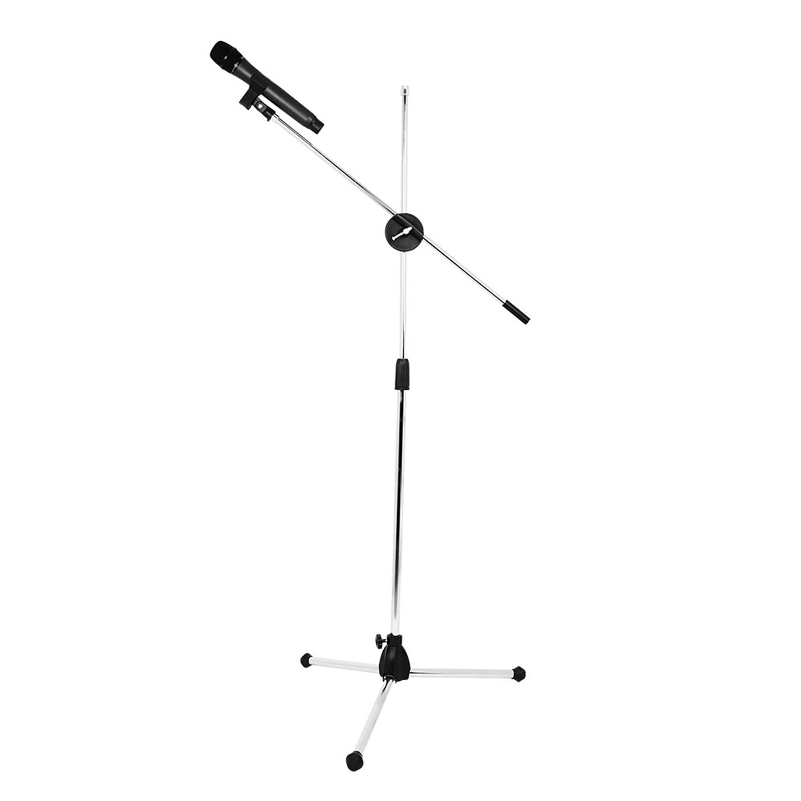 Telescopic Microphone Stand Stage Mic Tripod Holder 2 Mic Clip