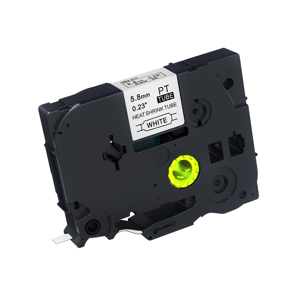 1 st. hse krimpkous tape cartridge hse -211 zwart op wit 5.8 mm x 1.5m hse tape voor brother p touch kabelmarker