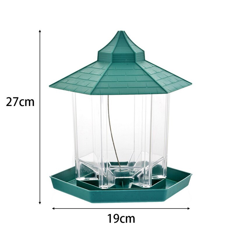 Wooden Wild Bird Feeder Outdoor Bird Feeders Food Container Hanging Gazebo Bird Feeder For Garden Decoration #15