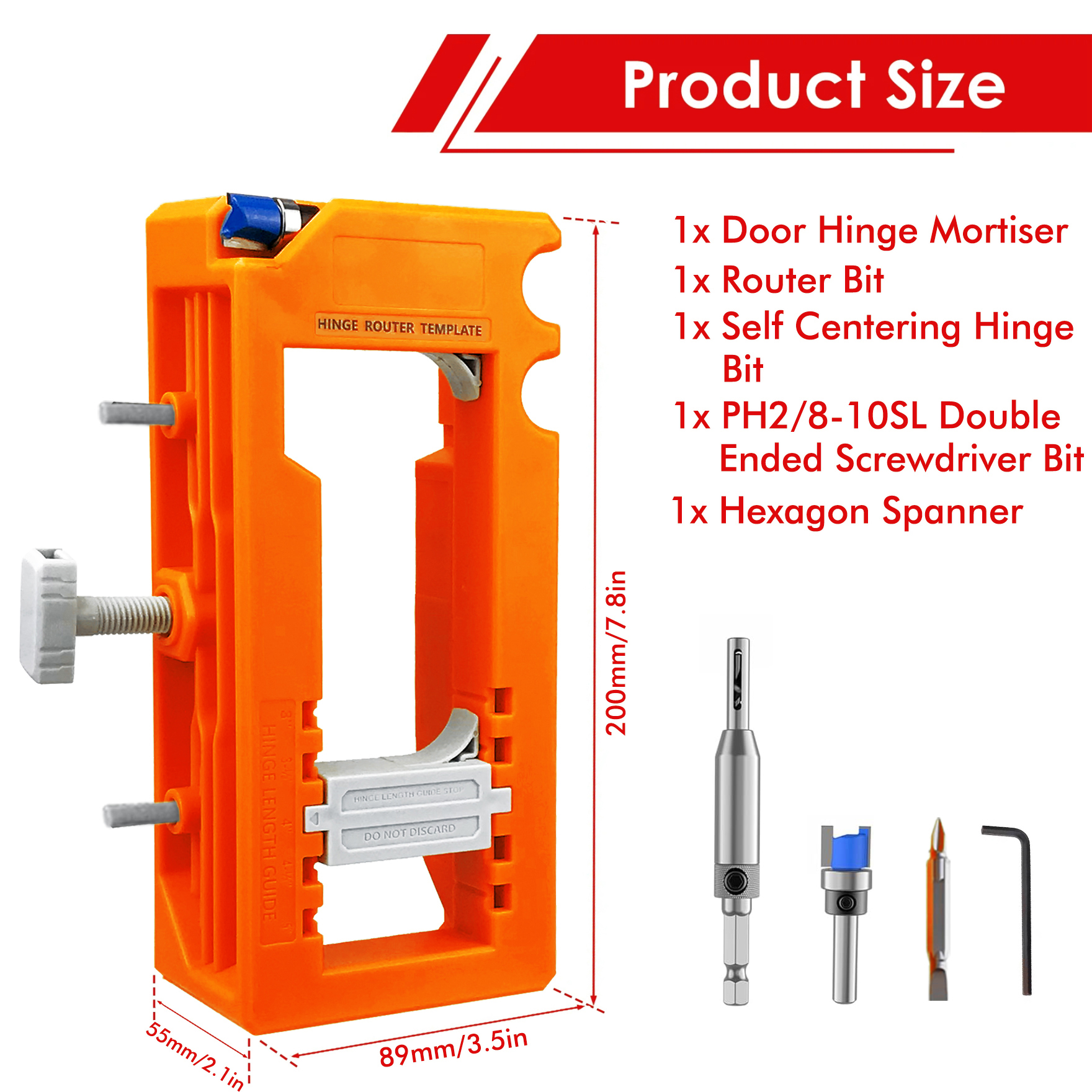 Door Hinge Routing Jig And Hinge Jig 3‑5in Length 1/4‑5/8in Radius Hinge Router Template for Woodworking Tool