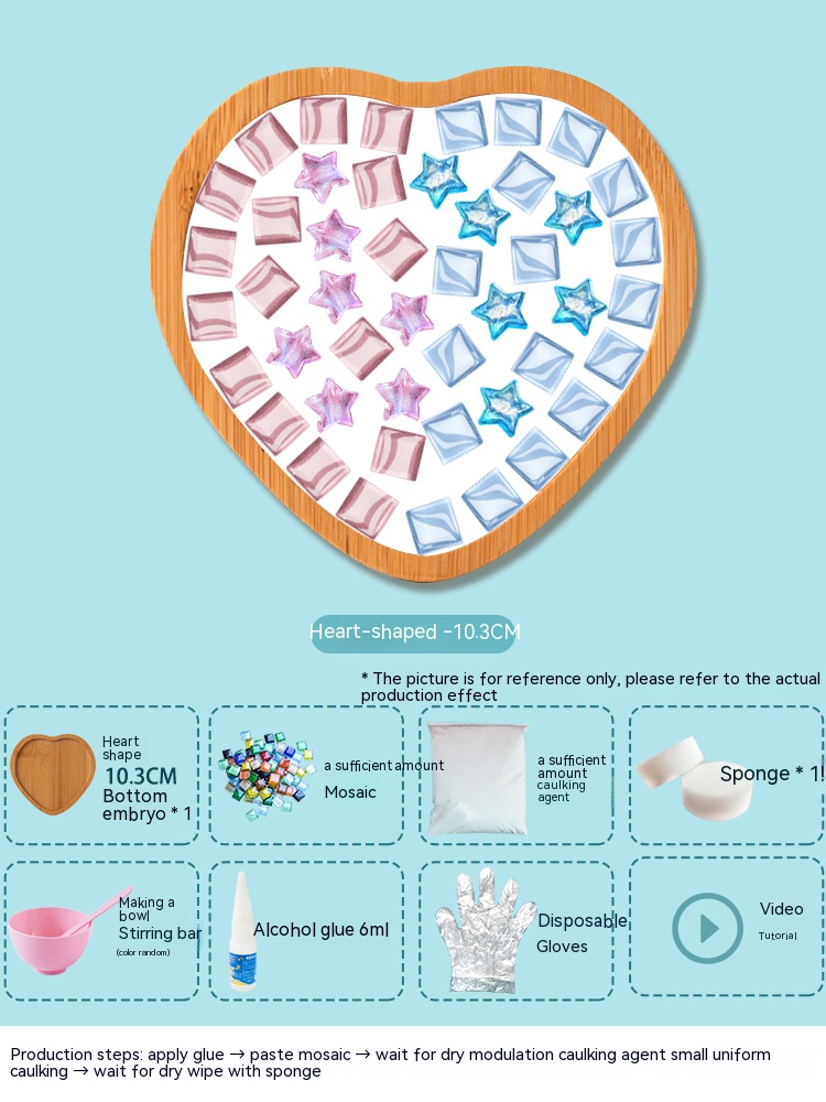 Posavasos de mosaico hecho a mano para niños, bandeja de madera para vajilla, tapete para tazas, artesanía, fácil de hacer, de Navidad: Violeta